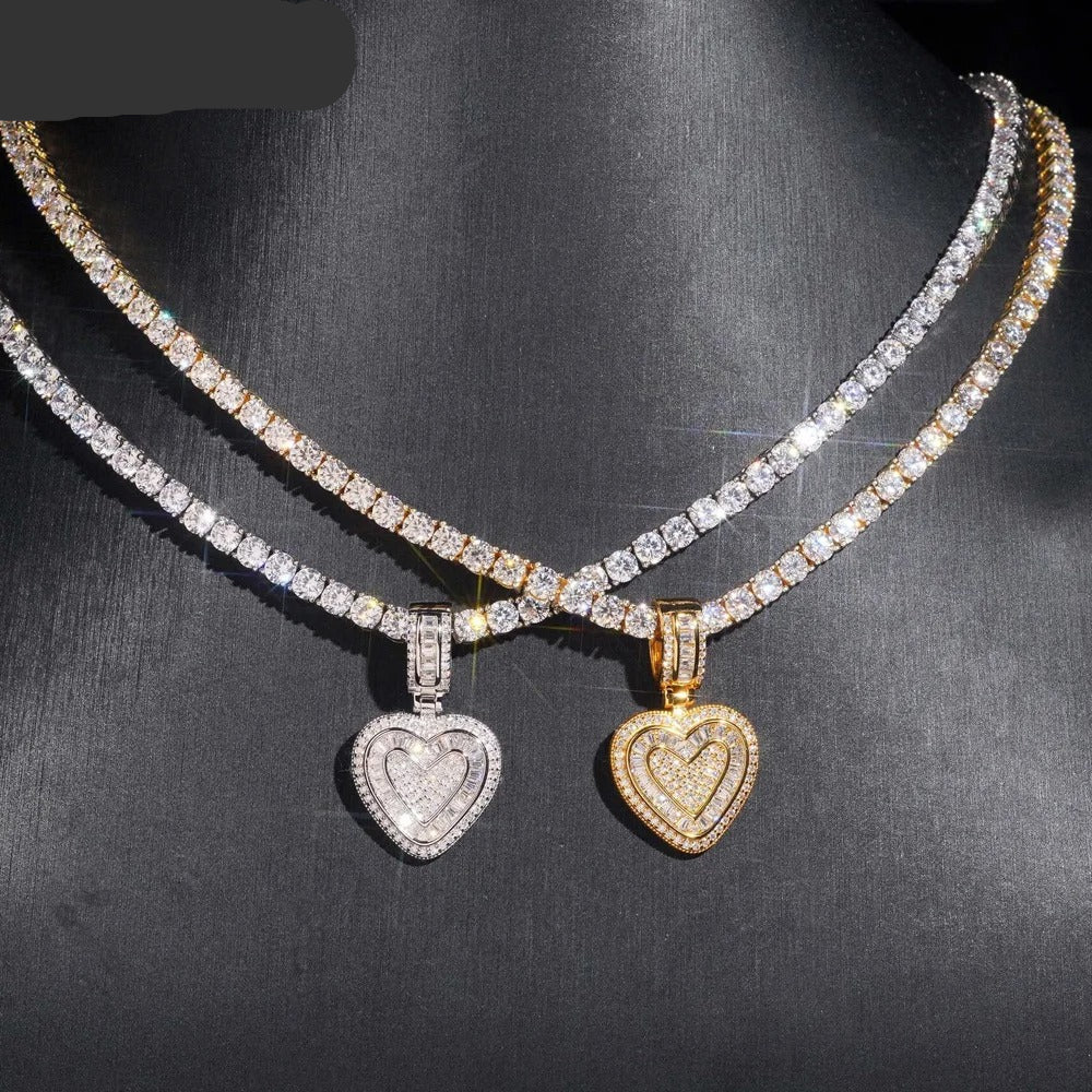 Icy Hearts” pendant necklace