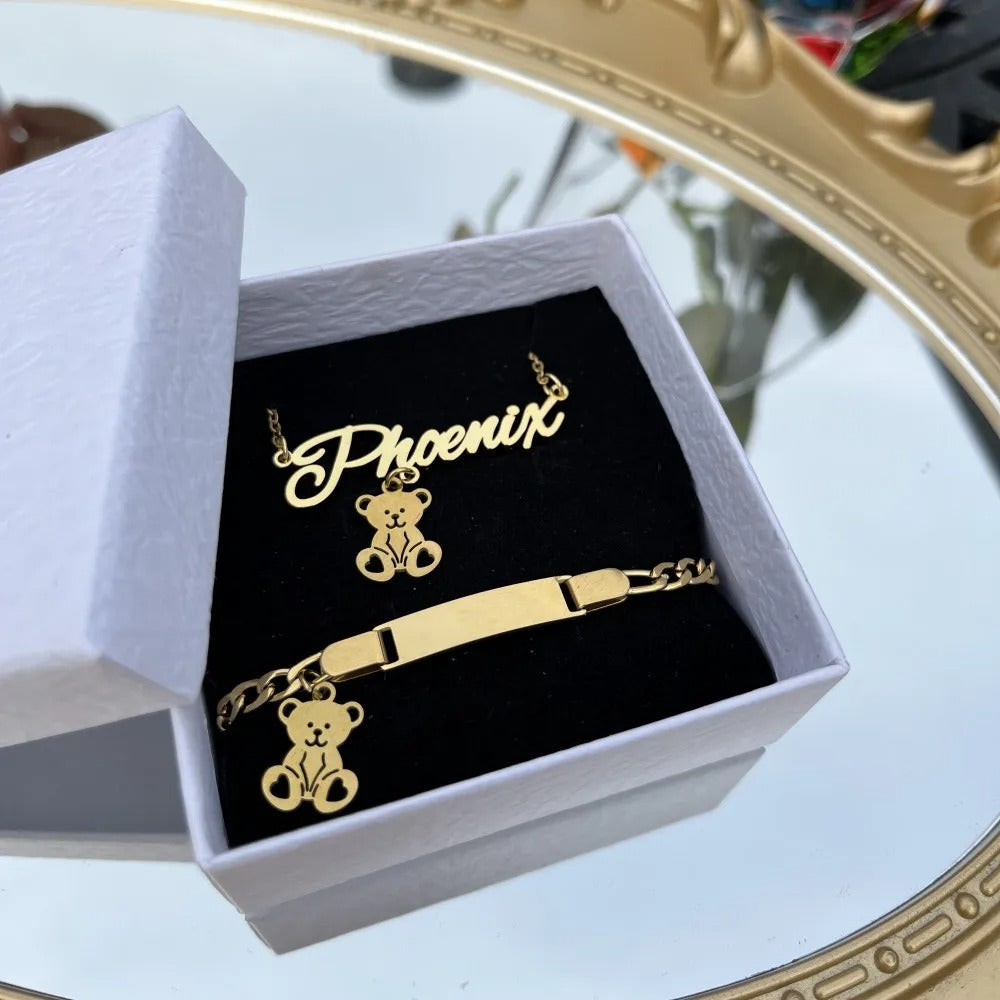 Custom Bear Necklace Set