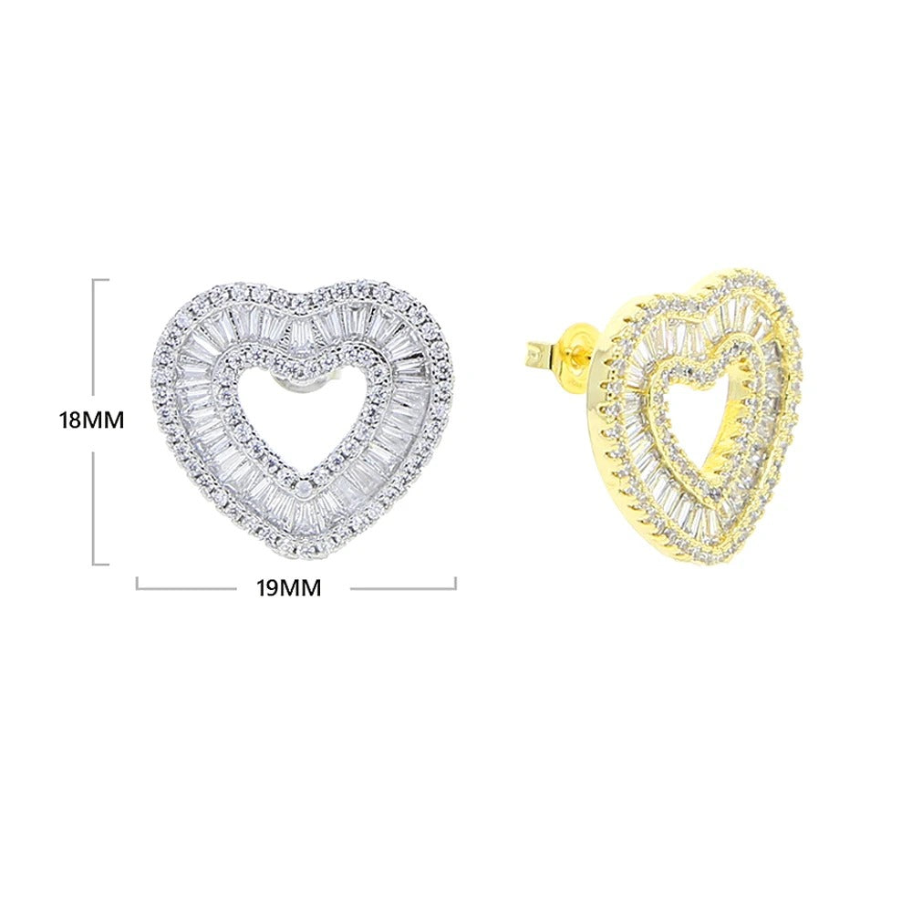 Hollow Hearts” studded earrings